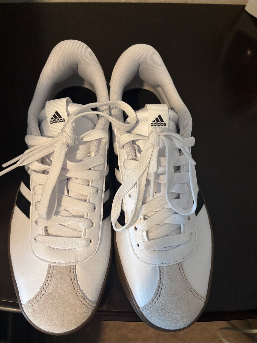 Brand New-Adidas VL Court white-black stripes
